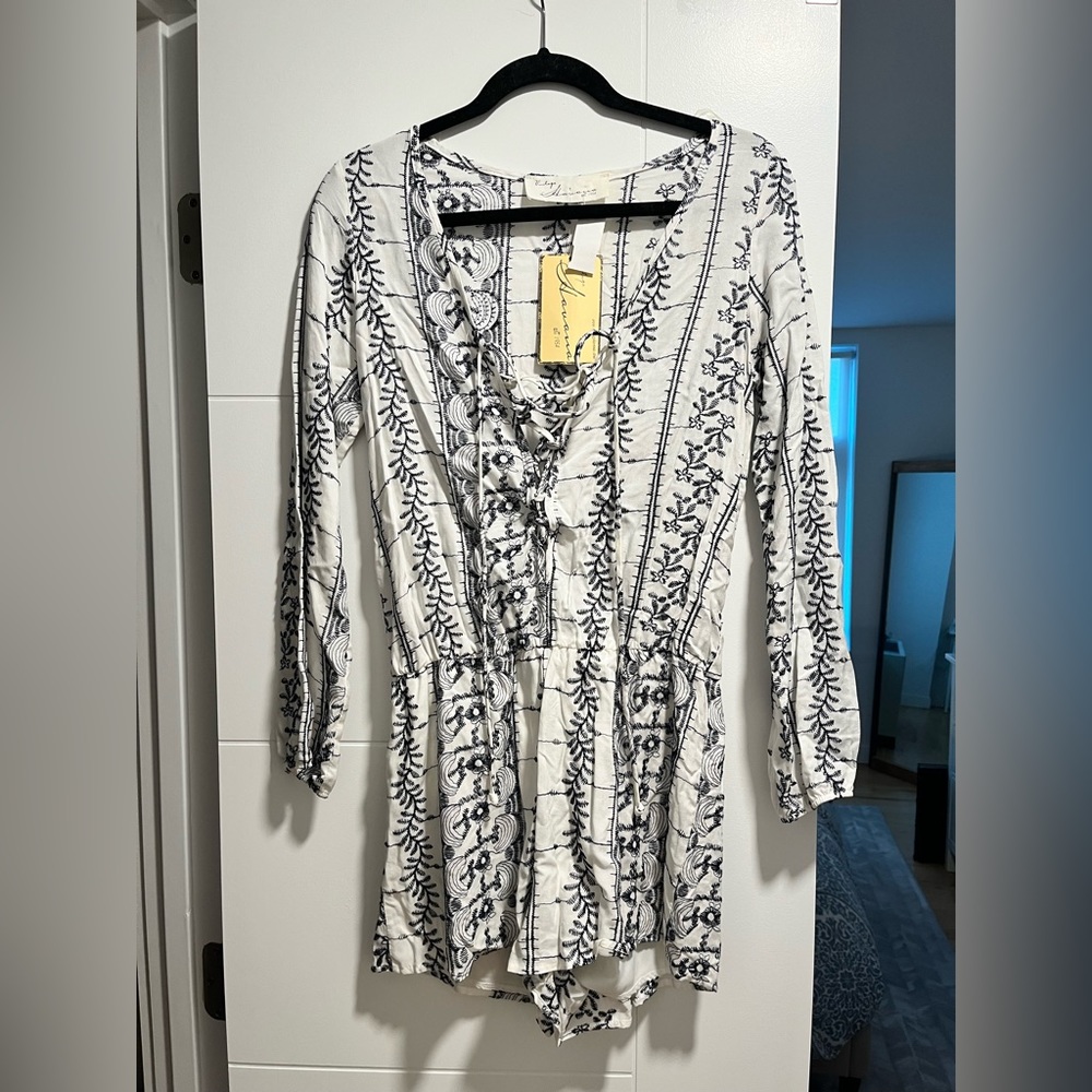 NWT! Embroidered cotton romper